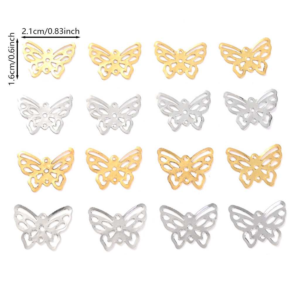 50/100PCS 16×21mm Iron Butterfly Jewelry Findings