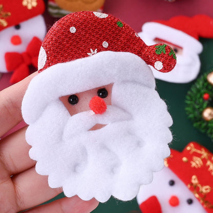 10PCS Christmas Santa Claus & Reindeer Embroidered Patch Set