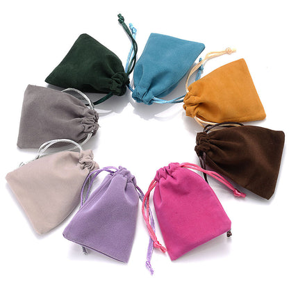 60-Piece Random Color 7x9 cm Velvet Drawstring Pouches
