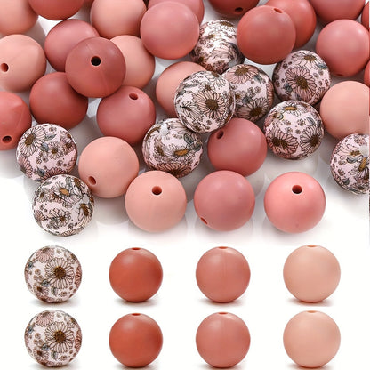 Mixed Flower Silicone Spacer Beads