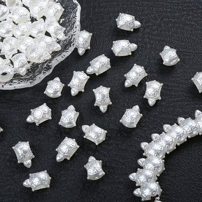 White Money Turtle Acrylic Beads