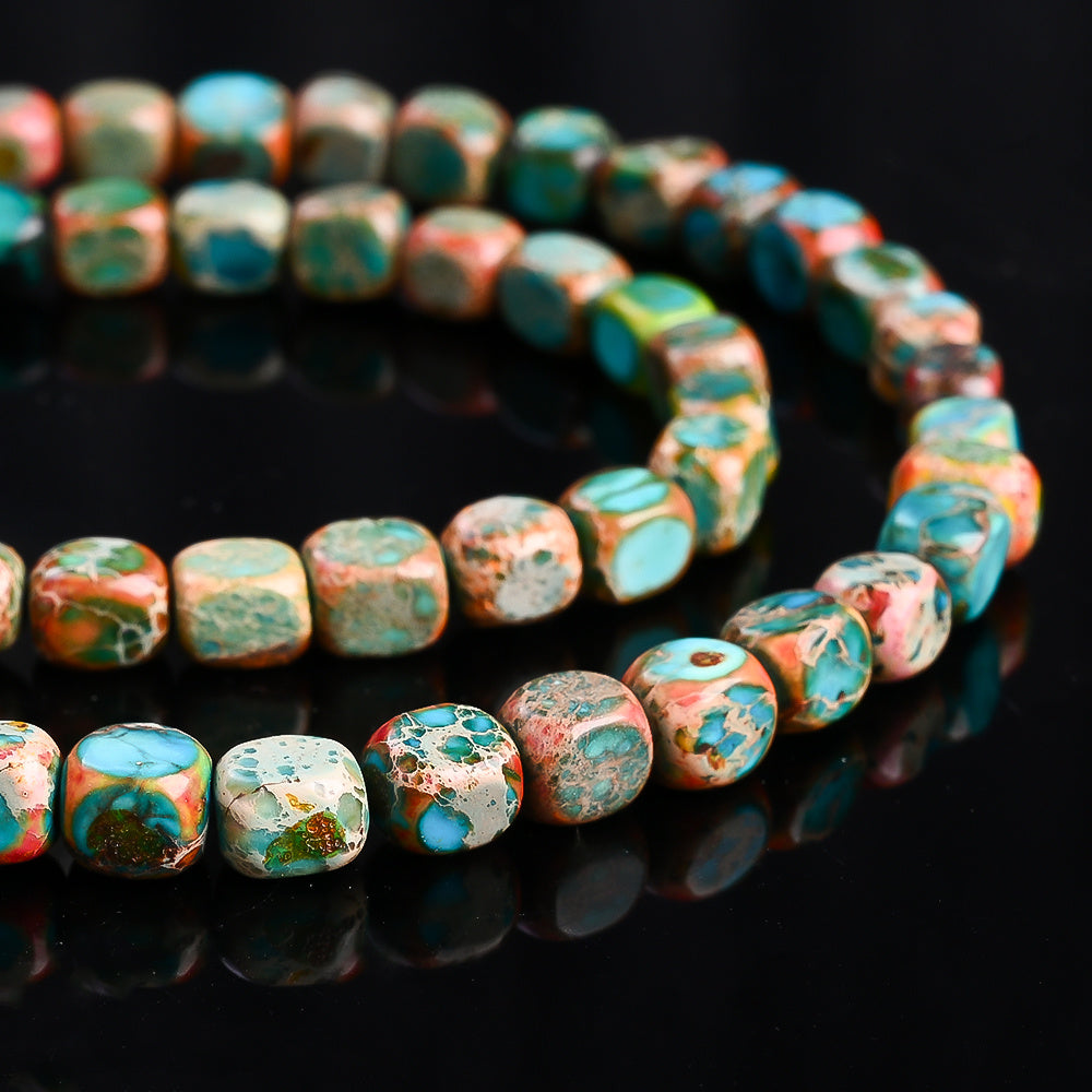Orange Blue Stone Spacer Beads