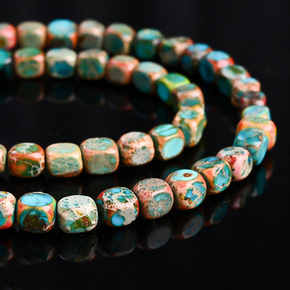 Orange Blue Stone Spacer Beads