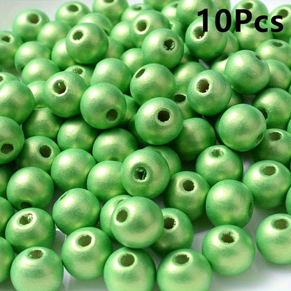 10PCS 16mm Smooth Round Wooden Bead Set