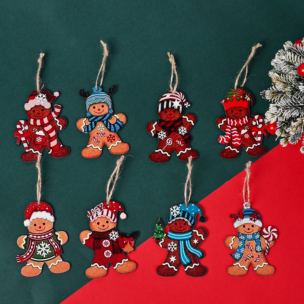 Wooden Gingerbread Man Christmas Ornaments