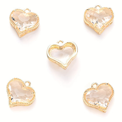 Faceted Heart Rhinestone Pendants