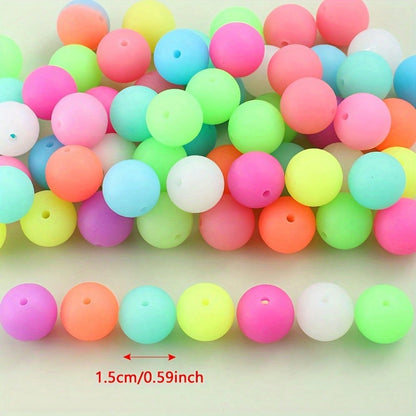 10pcs 15mm Luminous Silicone Round Beads