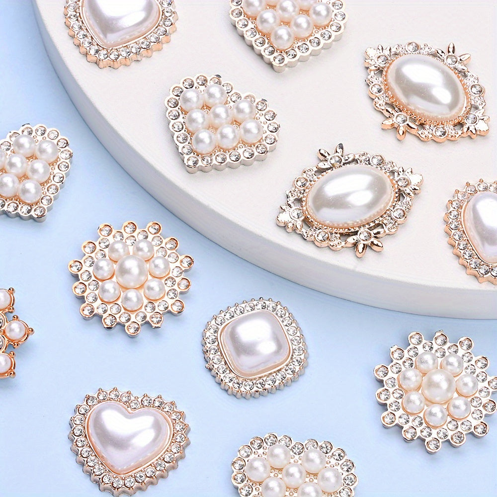 Acrylic Imitation Pearl Rhinestone Flatback Bead Set