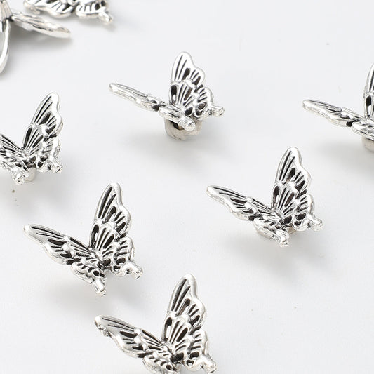 20PCS Retro Silver-Tone Hollow Butterfly Charms