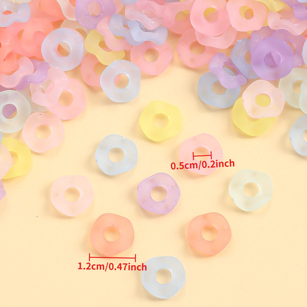 50-Piece 12 mm Frosted Acrylic Wavy Flower Chain Links