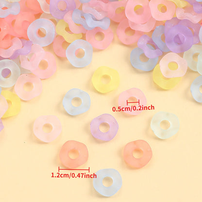 50-Piece 12 mm Frosted Acrylic Wavy Flower Chain Links