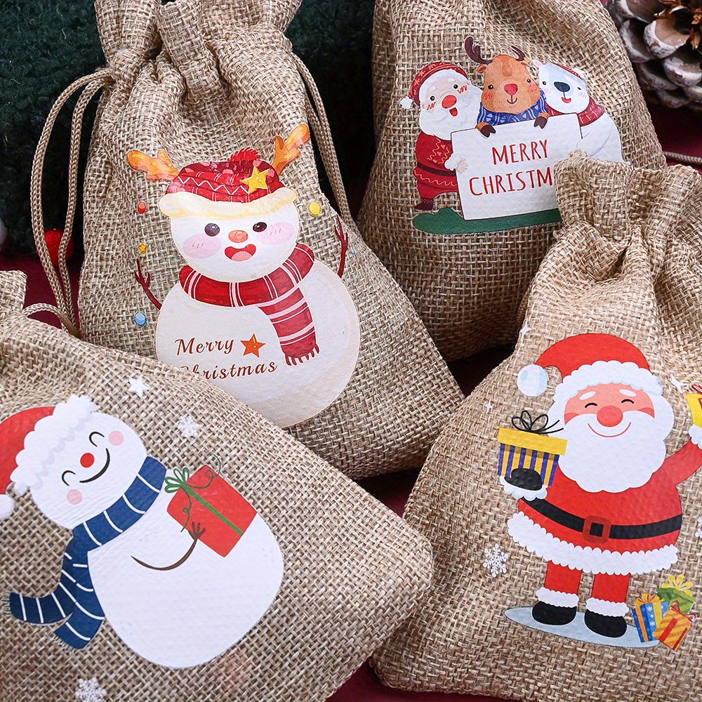 Christmas Linen Gift Bags