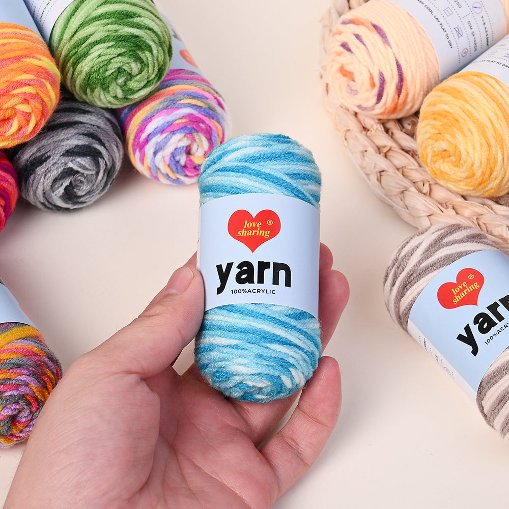 10PCS 10×4cm Rainbow Gradient Polyester Knitting Yarn