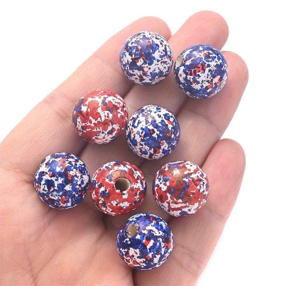 10PCS 16mm Multicolor Round Wooden Bead Set