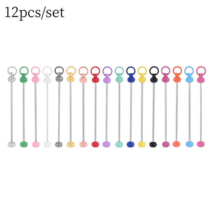 Metal Blank Bar Beadable Keychain Set
