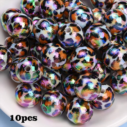 Shiny Leopard Print Acrylic Beads