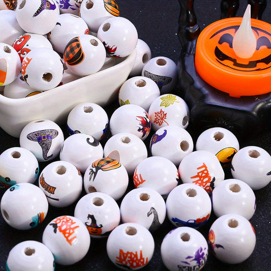Halloween Themed Wooden Beads