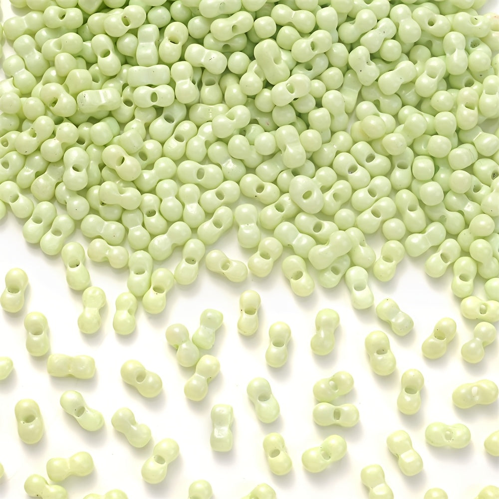 200PCS 3×6mm Mini Colorful Peanut Spacer Beads