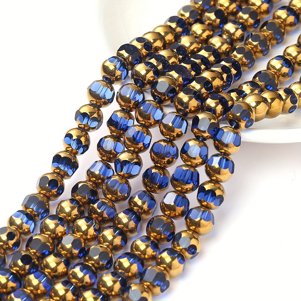 43PCS 8mm Multicolor Faceted Glass Bead Set