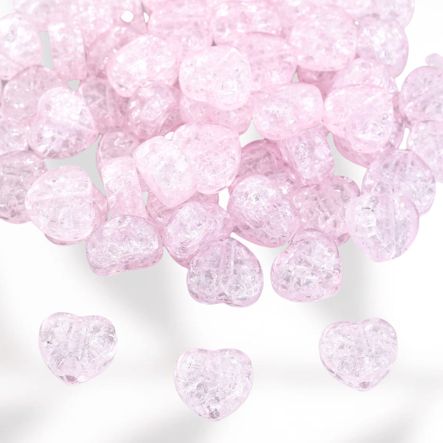 Acrylic Heart-Shaped Spacer Beads