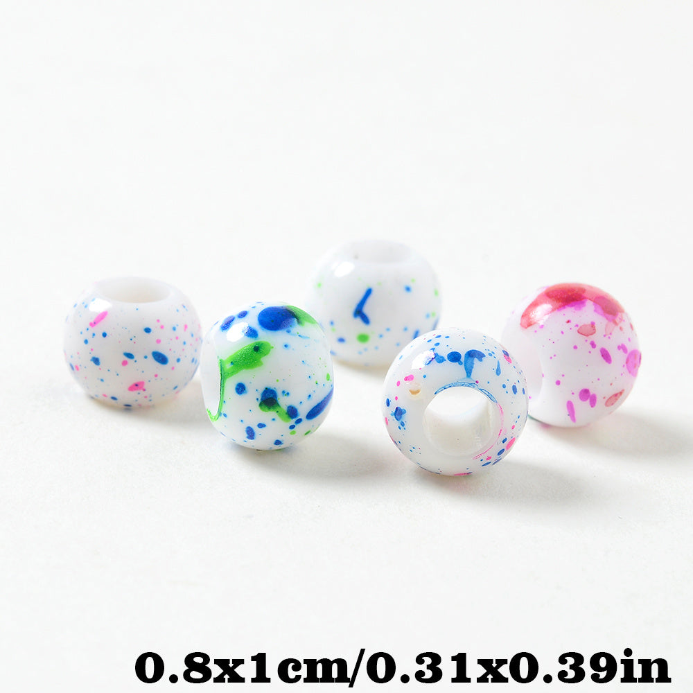 Speckled Acrylic Large Hole Beads