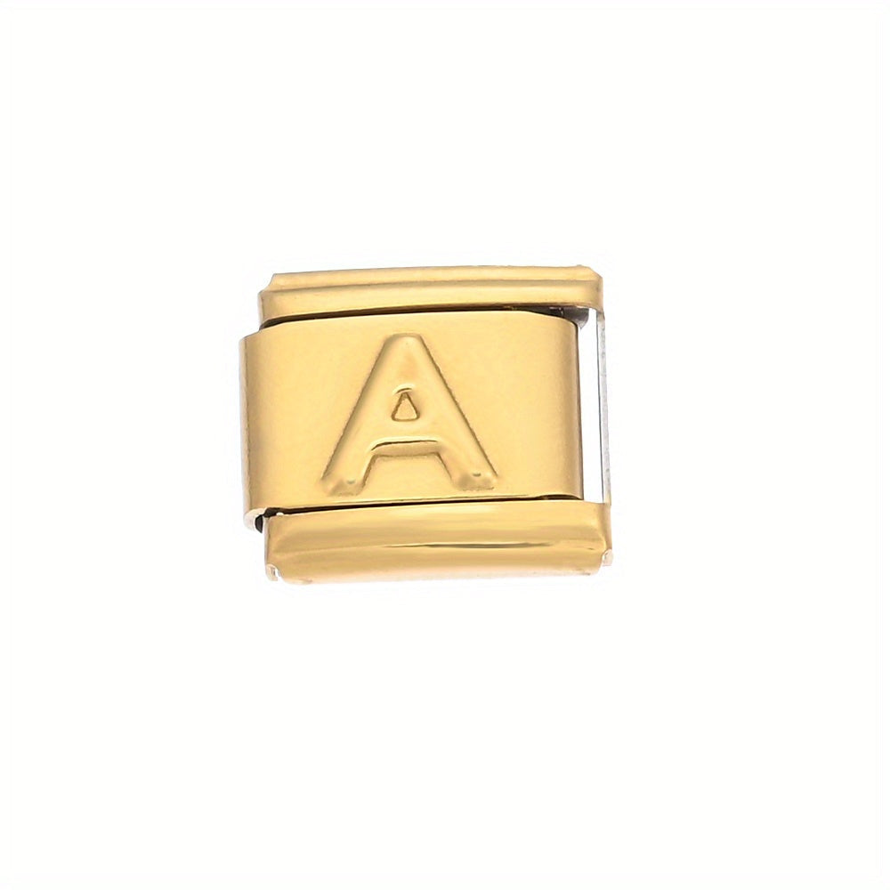 Golden Alphabet Alloy Bracelet Module
