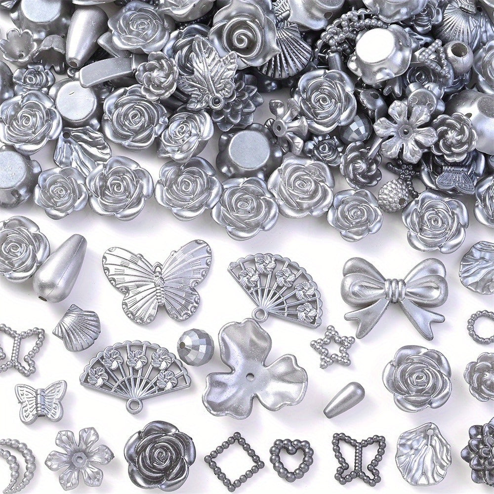 8-40 mm Acrylic Butterfly, Flower, Moon & Star Bead Assortment