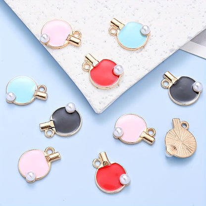 10PCS 12×17mm Colorful Table Tennis Acrylic Pendant Set