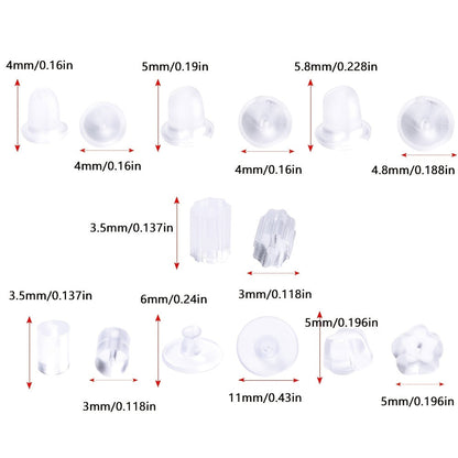 100PCS Soft Silicone Earring Back Set