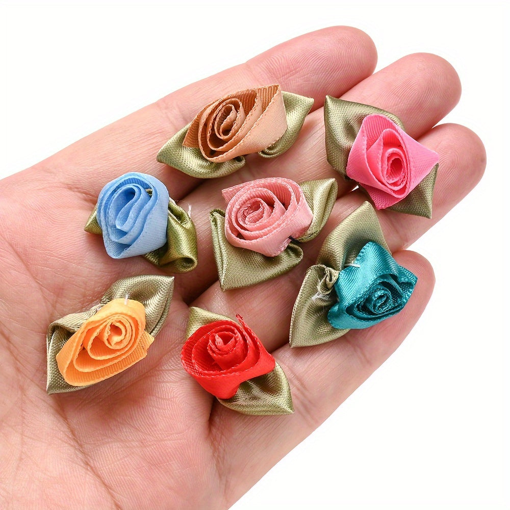 10PCS 12×32mm Fabric Tulip Flower Embellishment Set