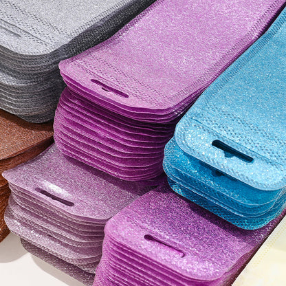 50-Piece 2.16x8.66 in Glitter Holographic Resealable Bags