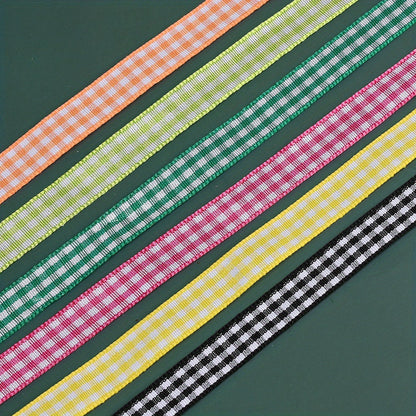 50 Yards/Roll 10 mm Christmas Plaid Satin Ribbon