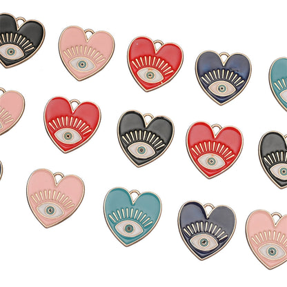 Evil Eye Heart Pendants Charms