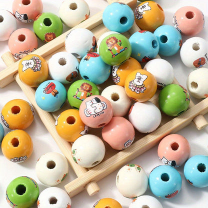 Mixed Round Wooden Beads