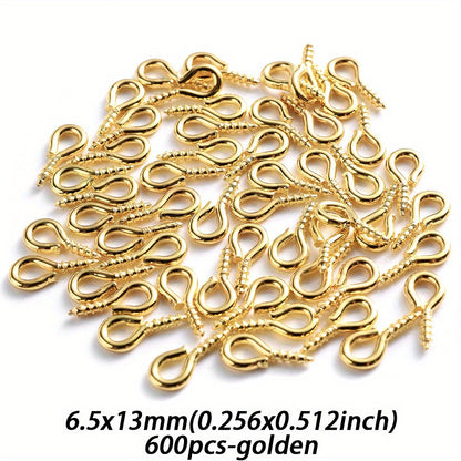600-Piece Multicolor Screw Eye Pins