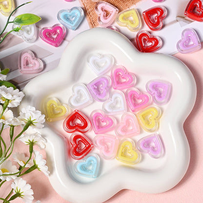 Acrylic Heart-Shaped Beads