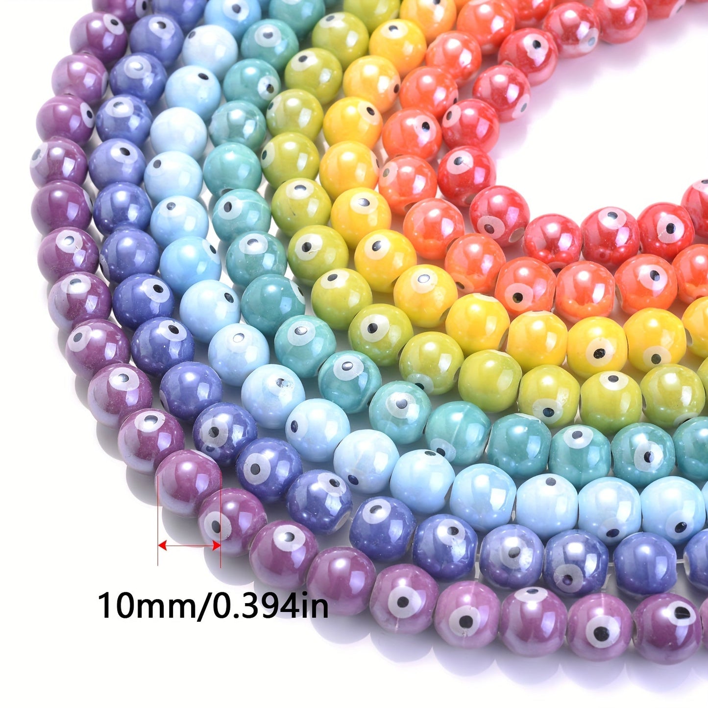 10PCS 10mm Multicolor Ceramic Bead Set