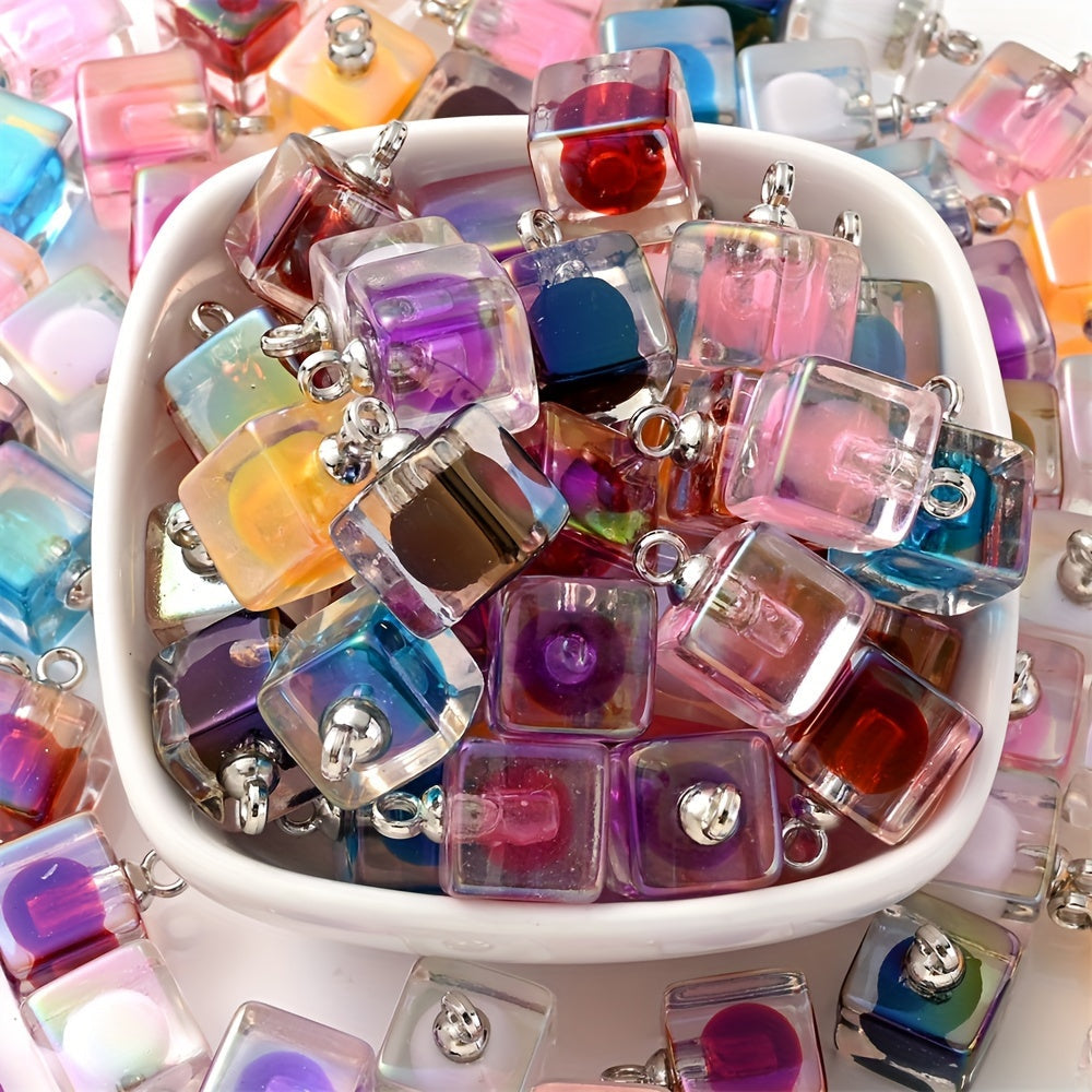 10PCS 12×18mm Square Acrylic Pendant Set