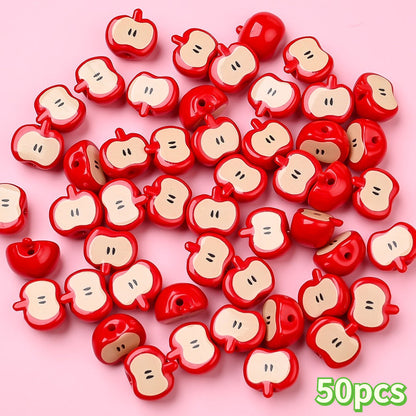 Christmas Red Apple Acrylic Beads