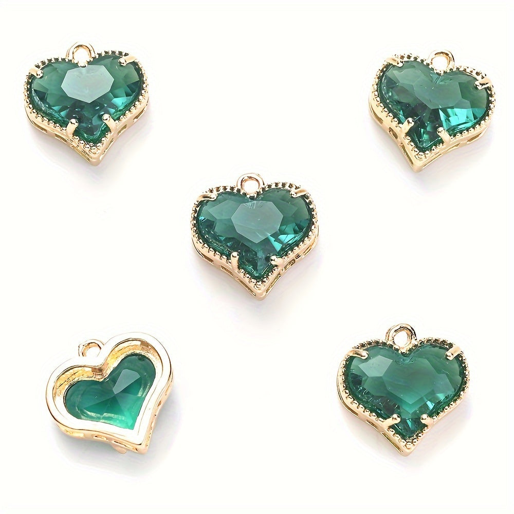 Faceted Heart Rhinestone Pendants