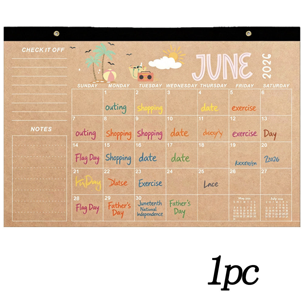 1/2/5PCS 2026–2027 18-Month Wall Calendar
