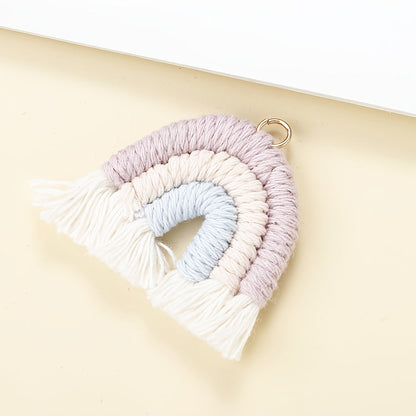 2PCS 33×39mm Rainbow Tassel Pendant Set