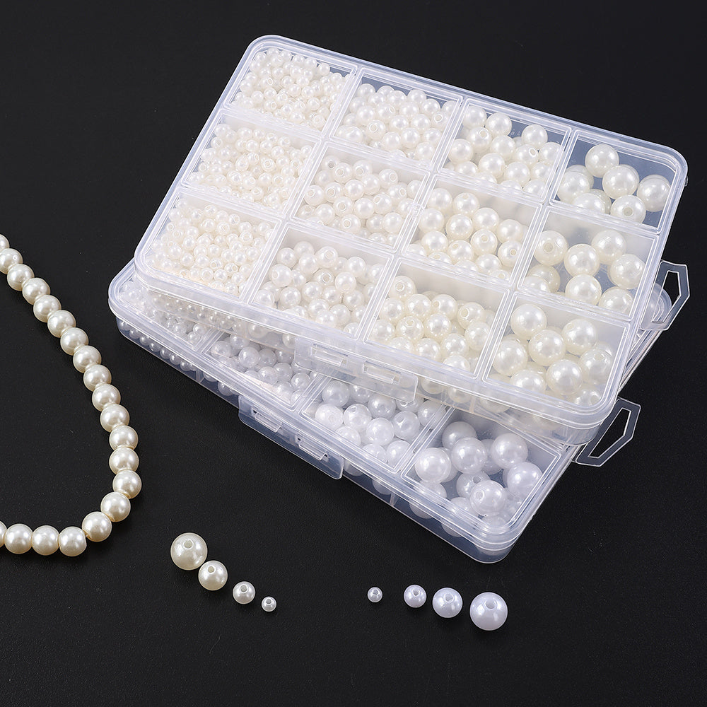 1100PCS Multi-Size Faux Pearl Bead Set
