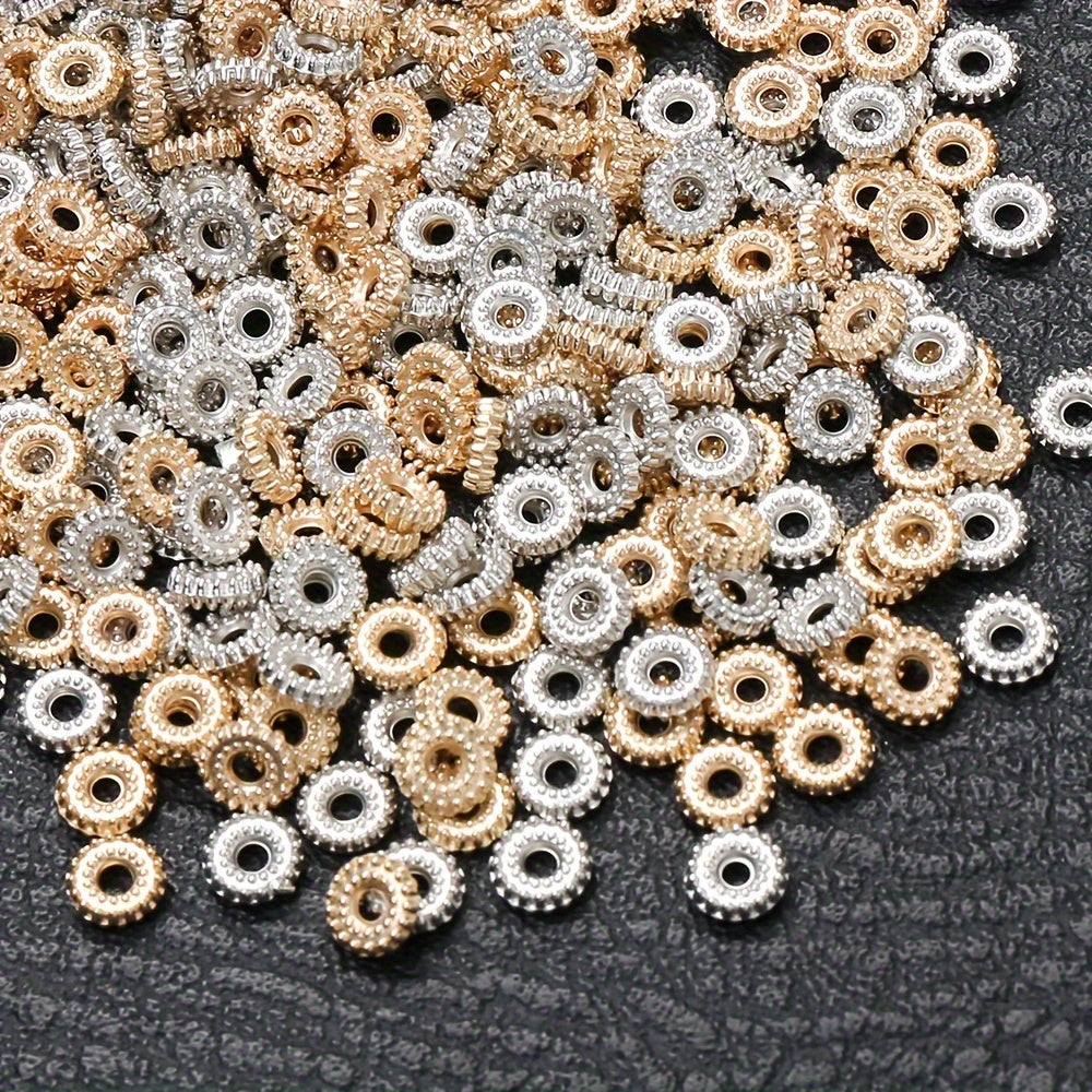 200PCS 6mm Round Gear Wheel Plastic Spacer Beads