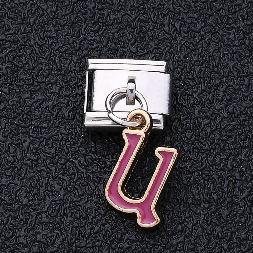 1PC A-Z English Letter Charm Link Set for 9mm Bracelets