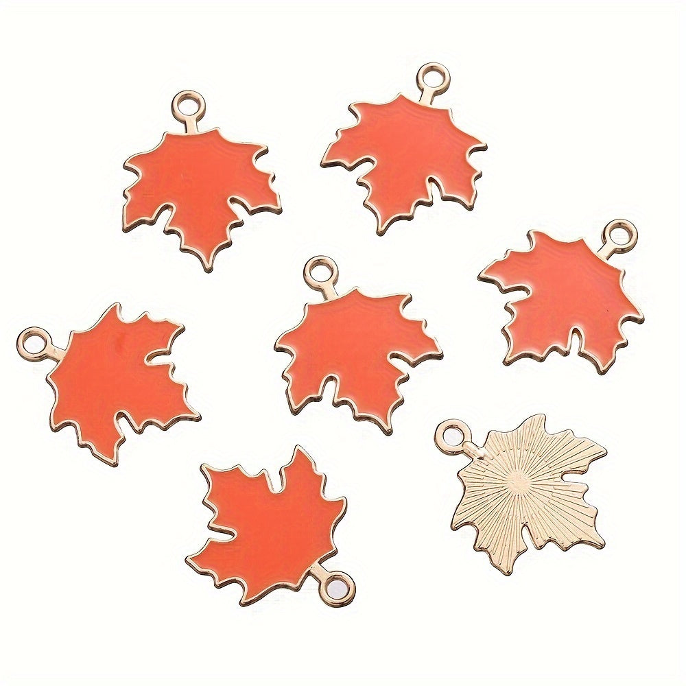 10PCS Alloy Maple Leaf Pendant Set