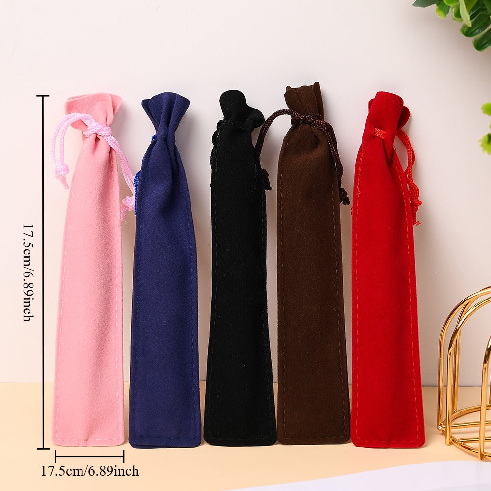 17.5x3.5 cm Flannel Pencil Storage Bags