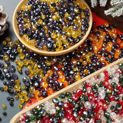Halloween Faceted Glass Spacer Beads
