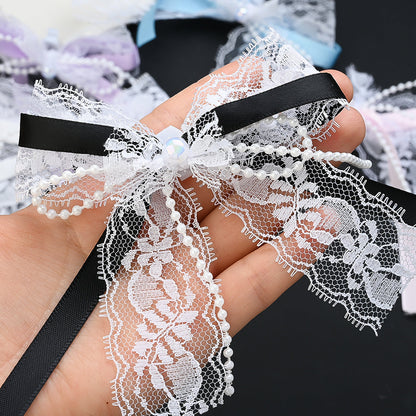 Lace Bow Pearl Butterfly Shoe Clips