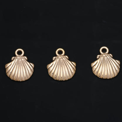 Golden and Silvery Plastic Shell Pendant Charms